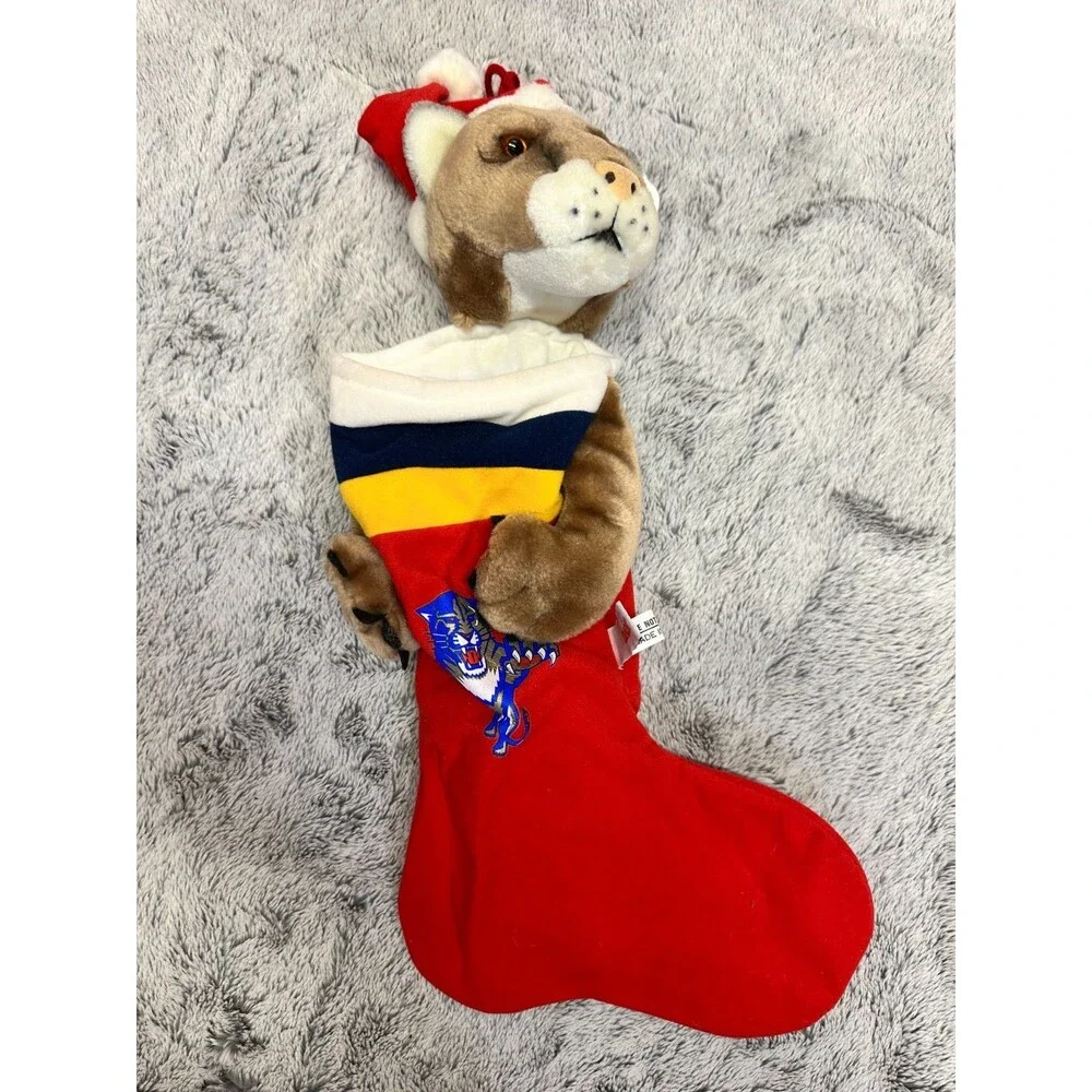SAMPLE! Vintage 1997 Florida‎ Panthers Stanley Christmas Stocking Plush DADA NFL